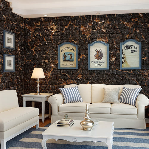 Decorative 3D foam wall stickers enhancing bedroom and living room walls