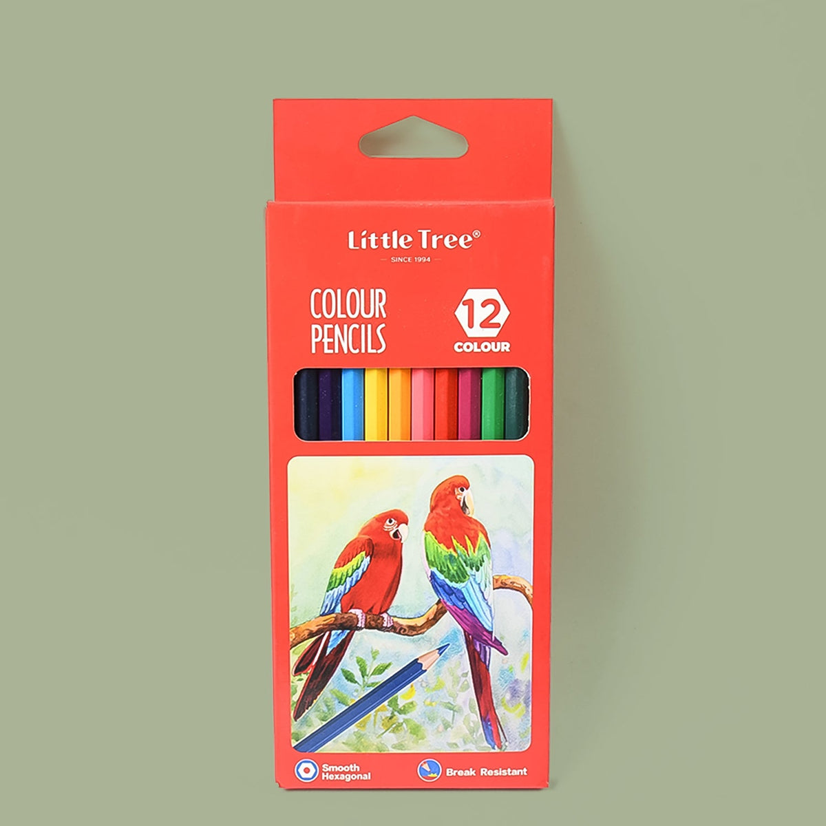 Boxed set of 12 colored drawing pencils, ideal for gifting creative minds.