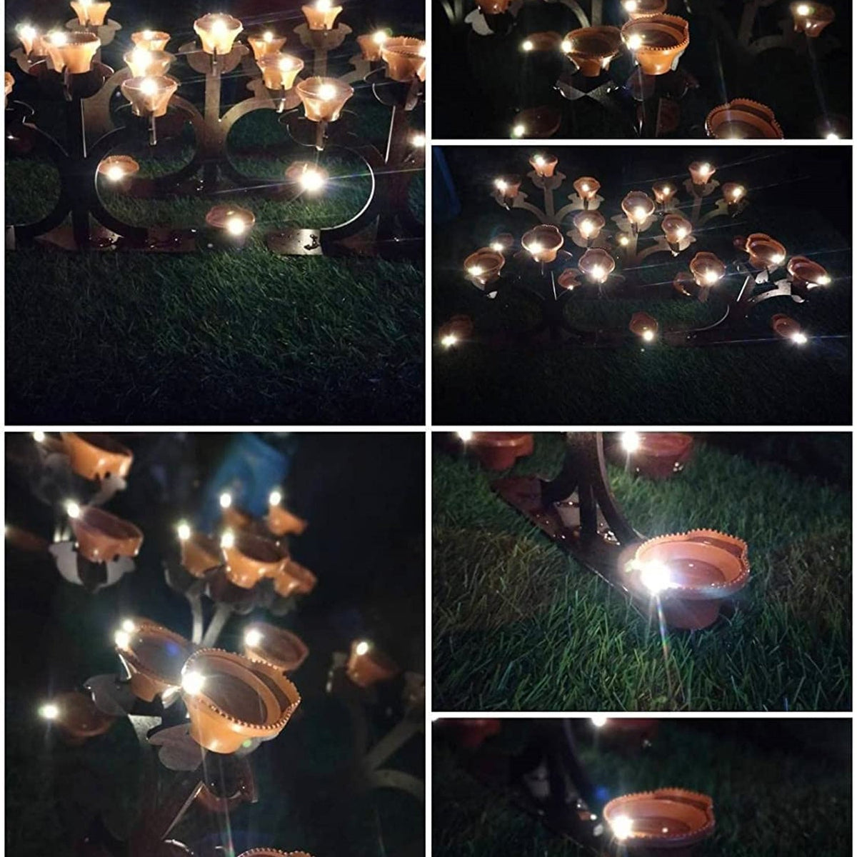 Water sensor diyas showcasing their portability, suitable for indoor or outdoor home decor.